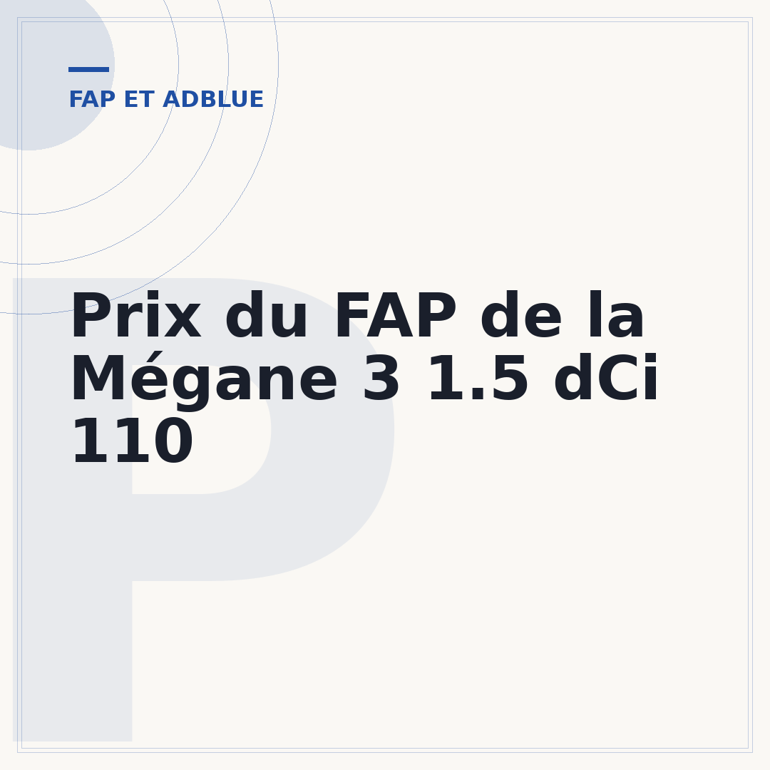 Prix du FAP de la Mégane 3 1.5 dCi 110