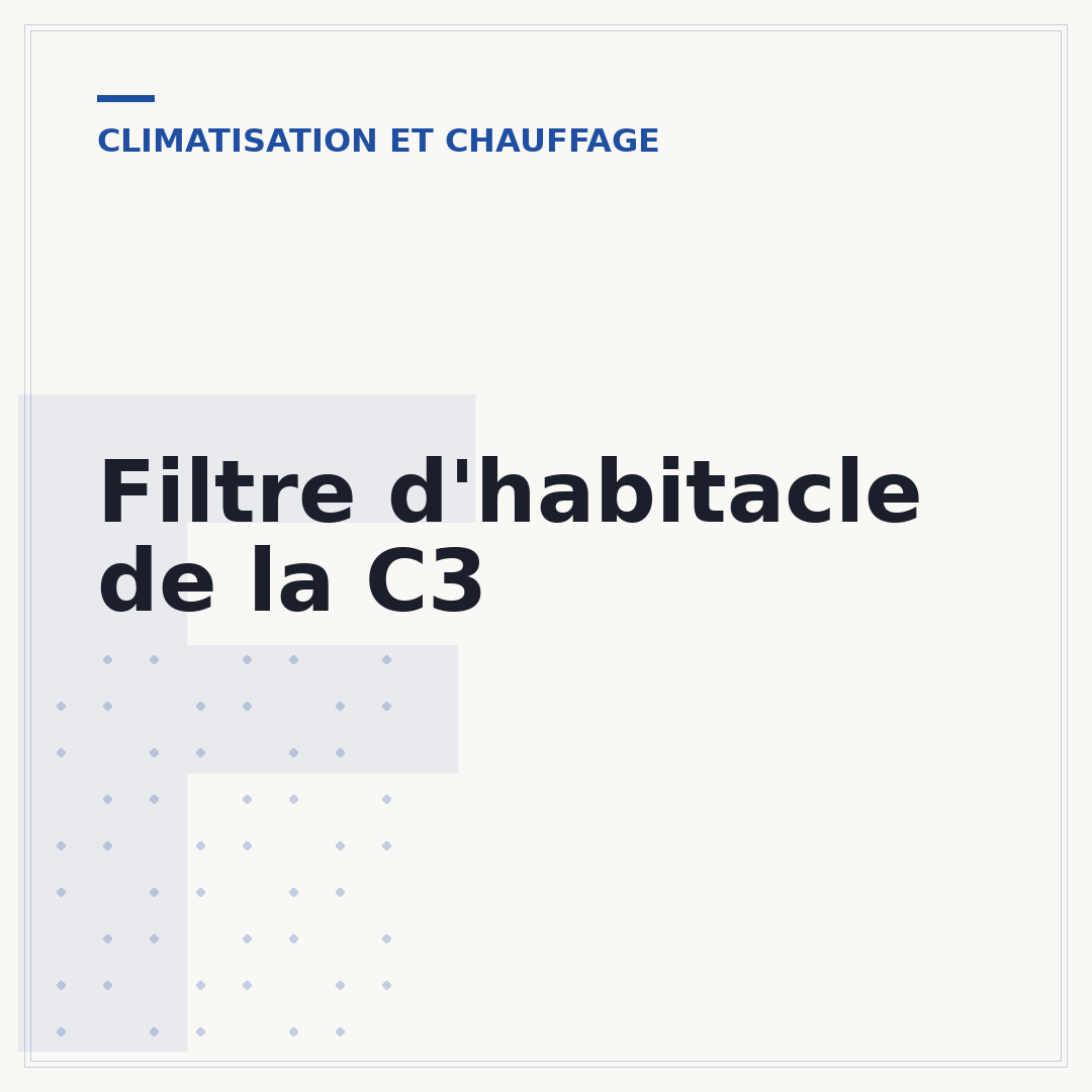 Filtre d'habitacle de la C3