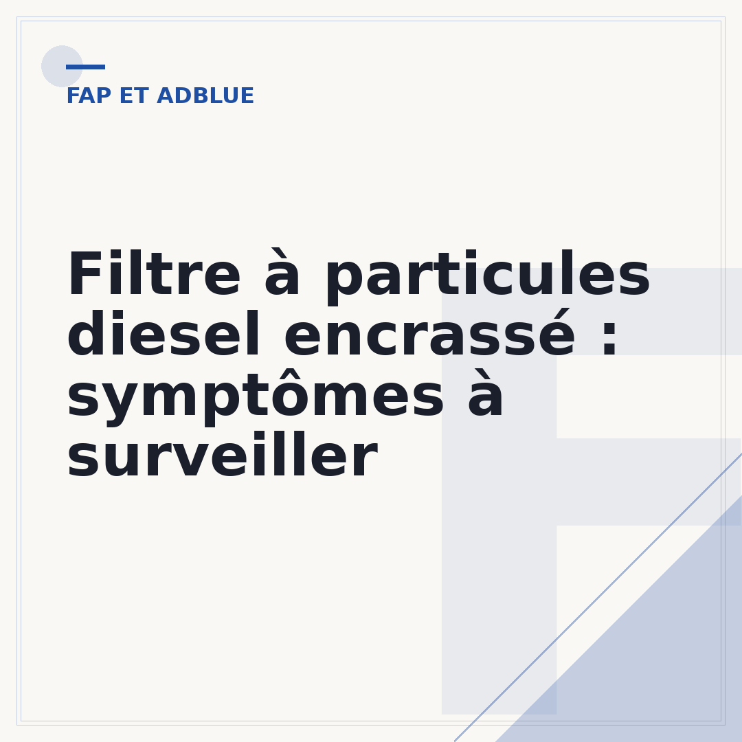 Filtre à particules diesel encrassé : symptômes à surveiller