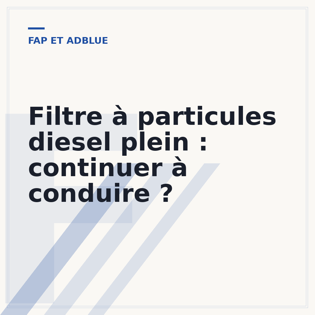 Filtre à particules diesel plein : continuer à conduire ?