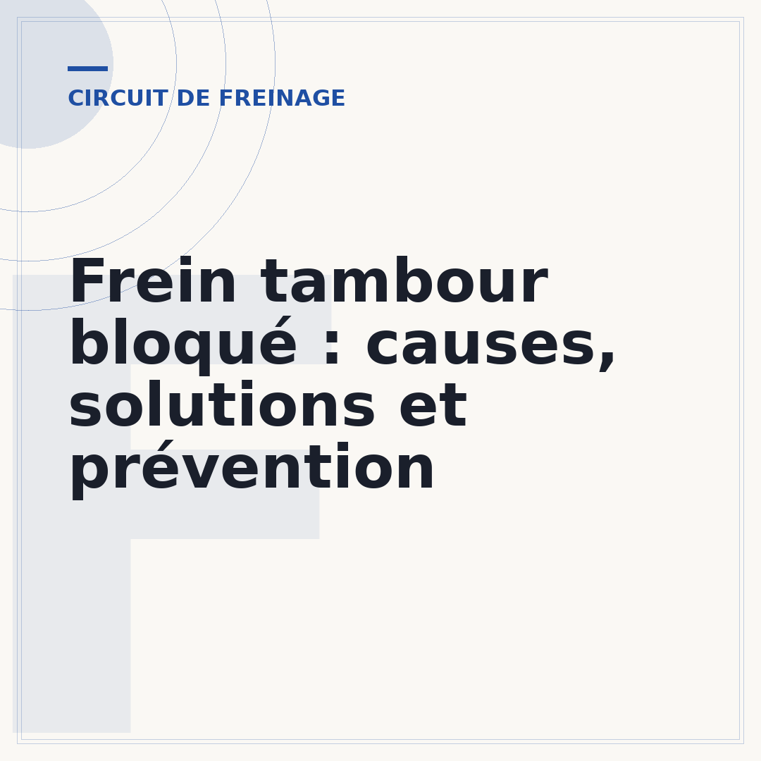 Frein tambour bloqué : causes, solutions et prévention