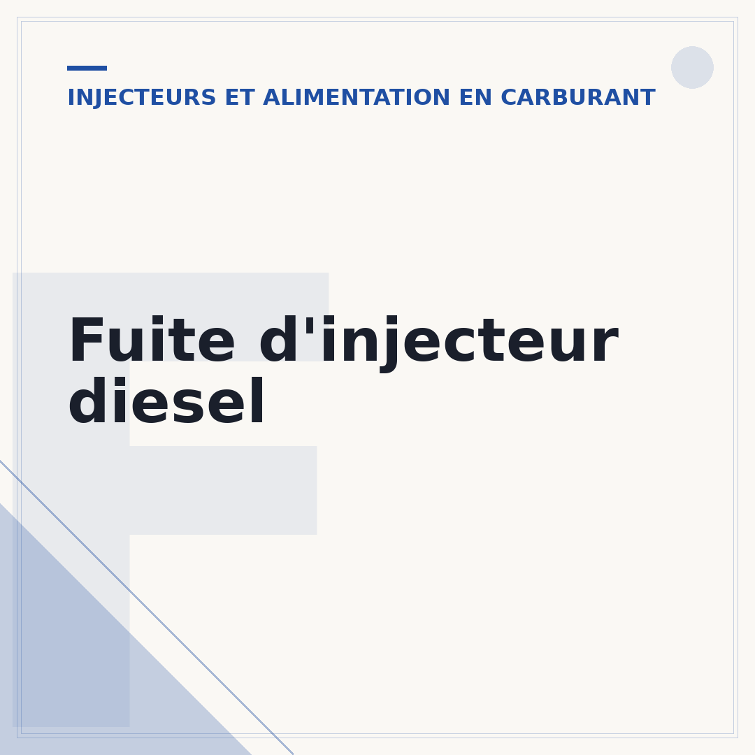 Fuite d'injecteur diesel