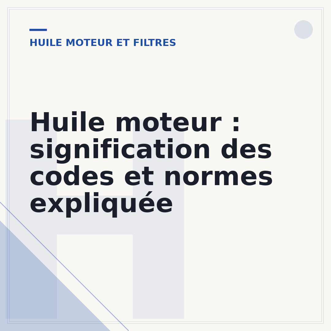 Huile moteur : signification des codes et normes expliquée