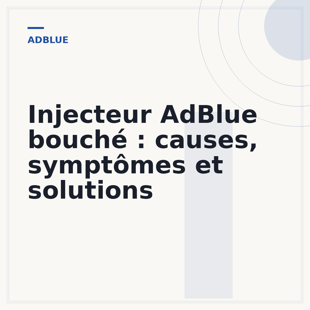 Injecteur AdBlue bouché : causes, symptômes et solutions