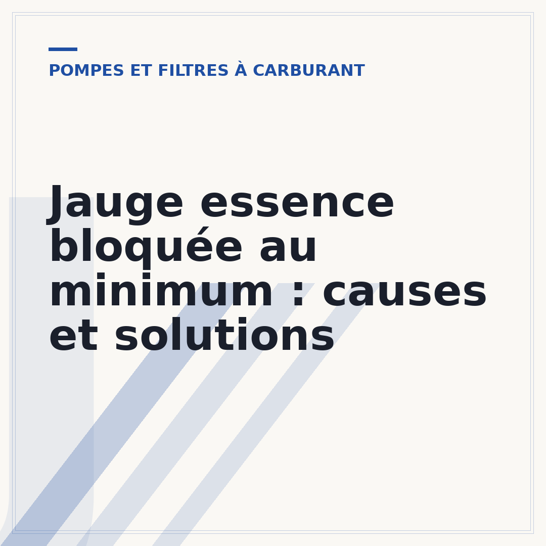 Jauge essence bloquée au minimum : causes et solutions