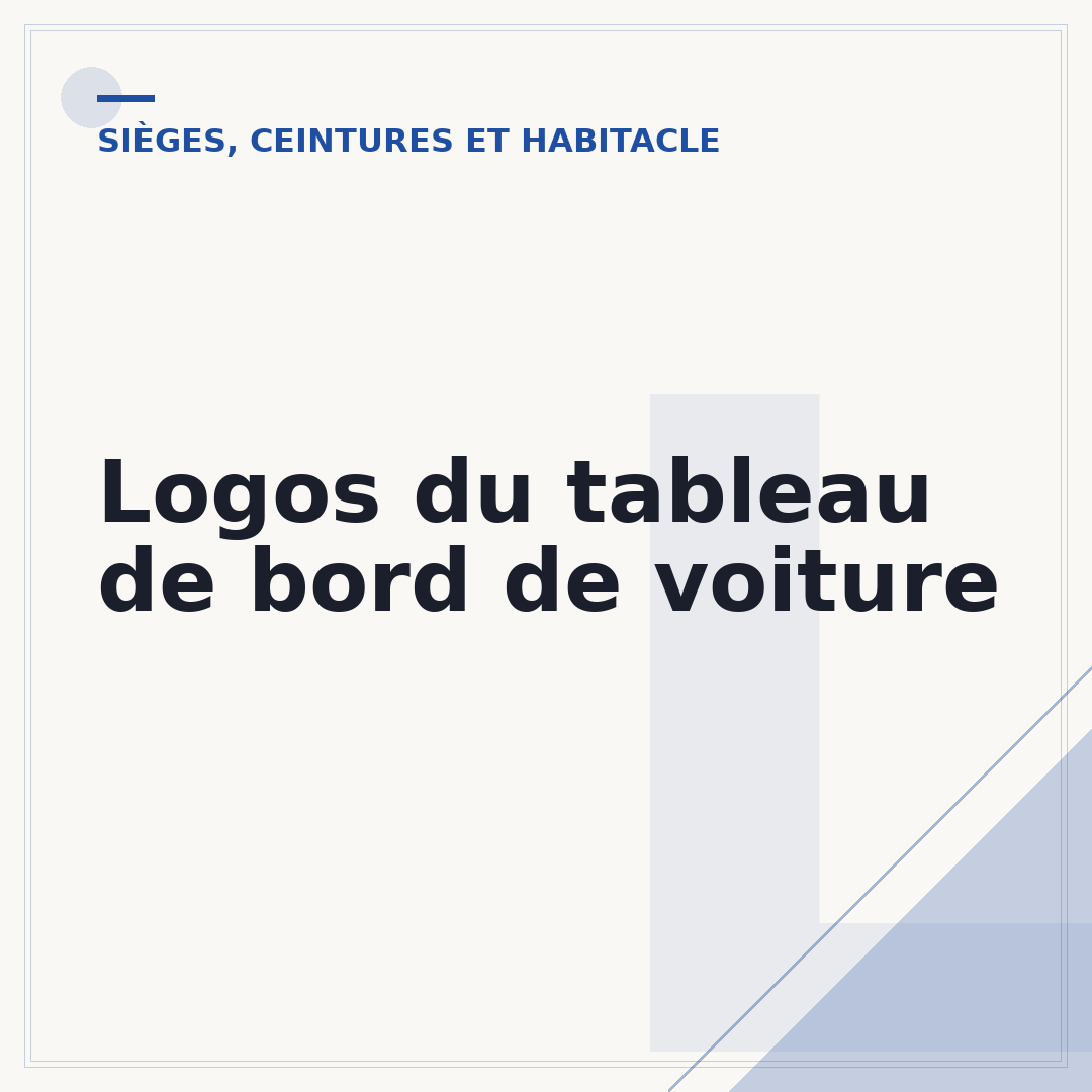 Logos du tableau de bord de voiture