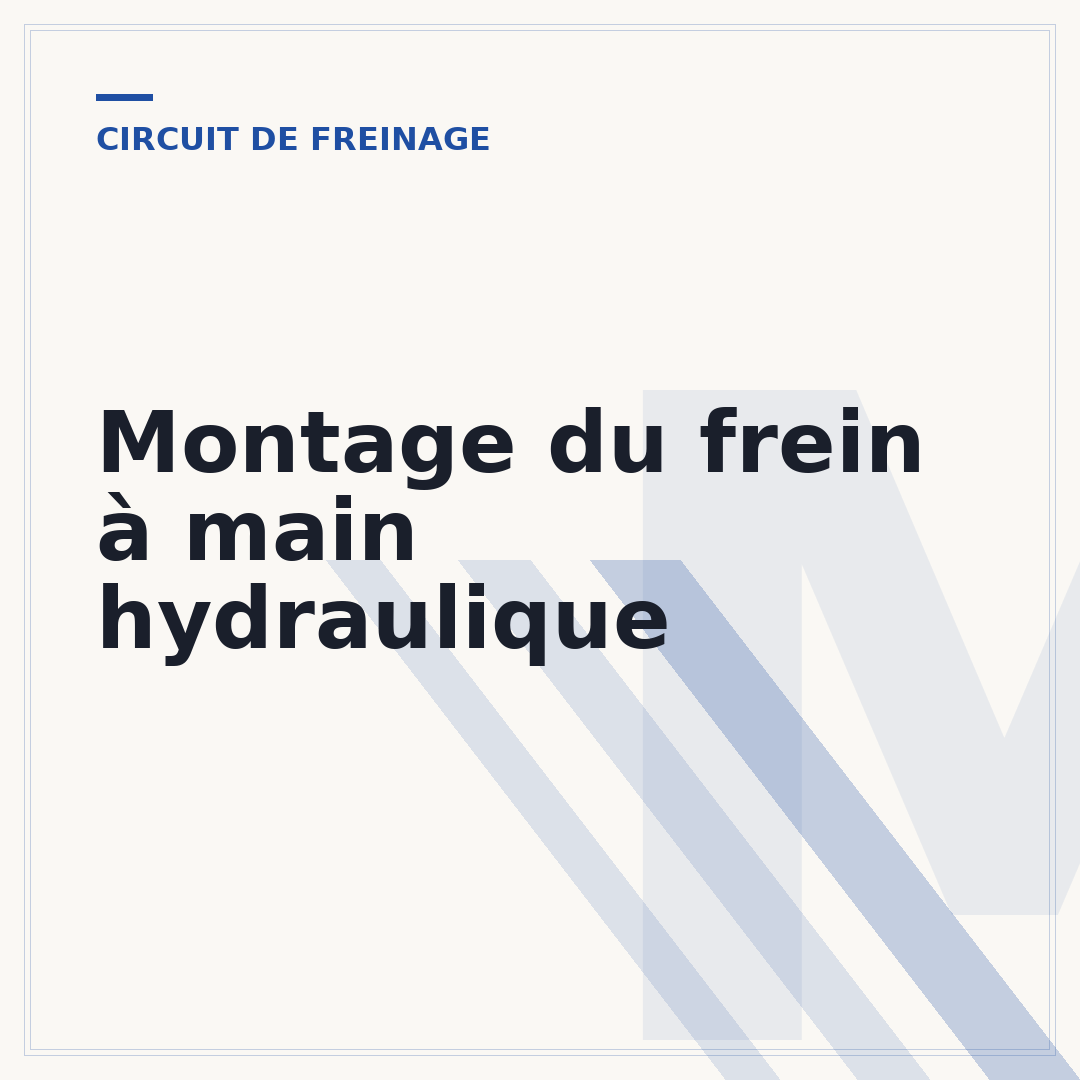 Montage du frein à main hydraulique