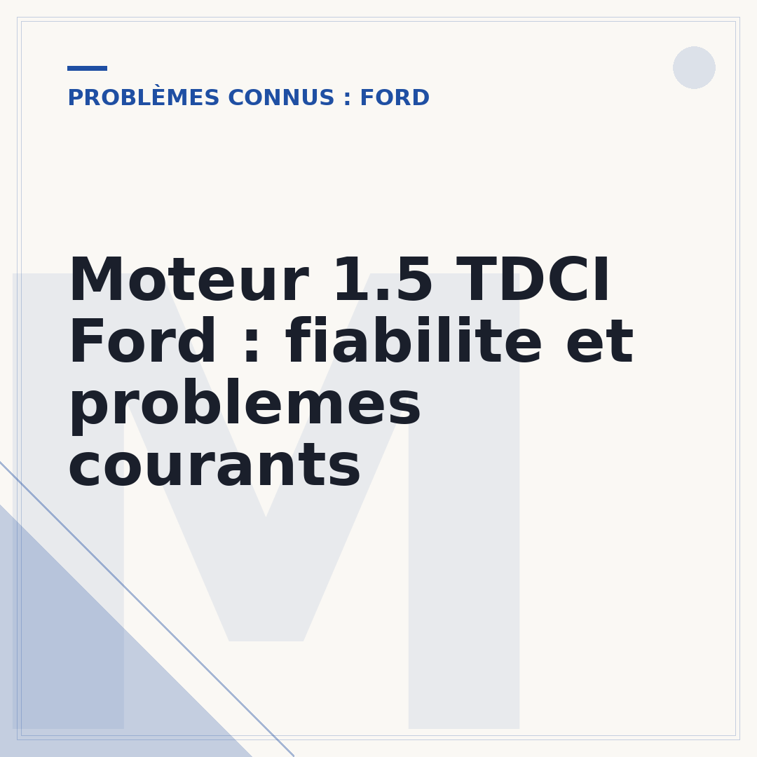 Moteur 1.5 TDCI Ford : fiabilite et problemes courants