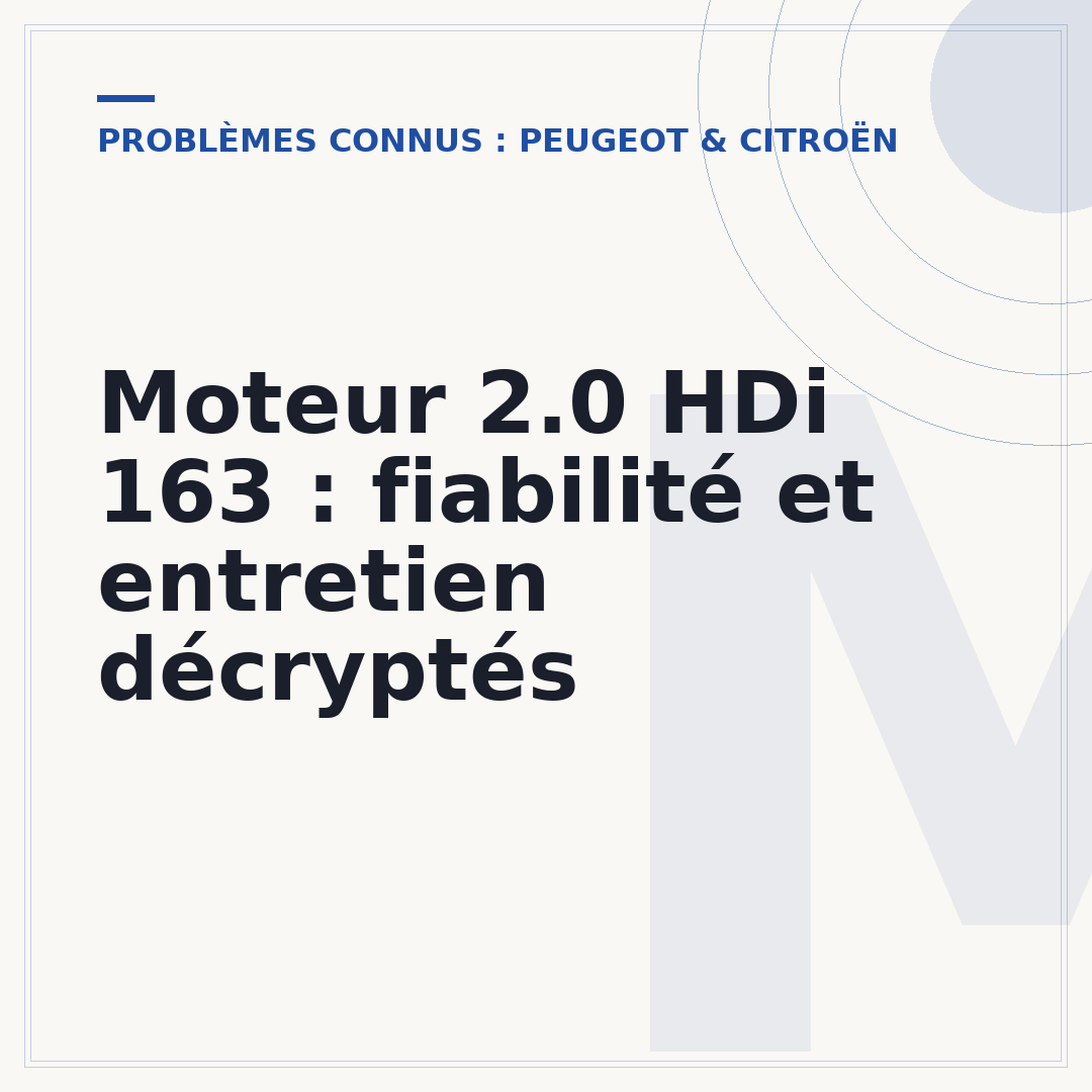 Moteur 2.0 HDi 163 : fiabilité et entretien décryptés