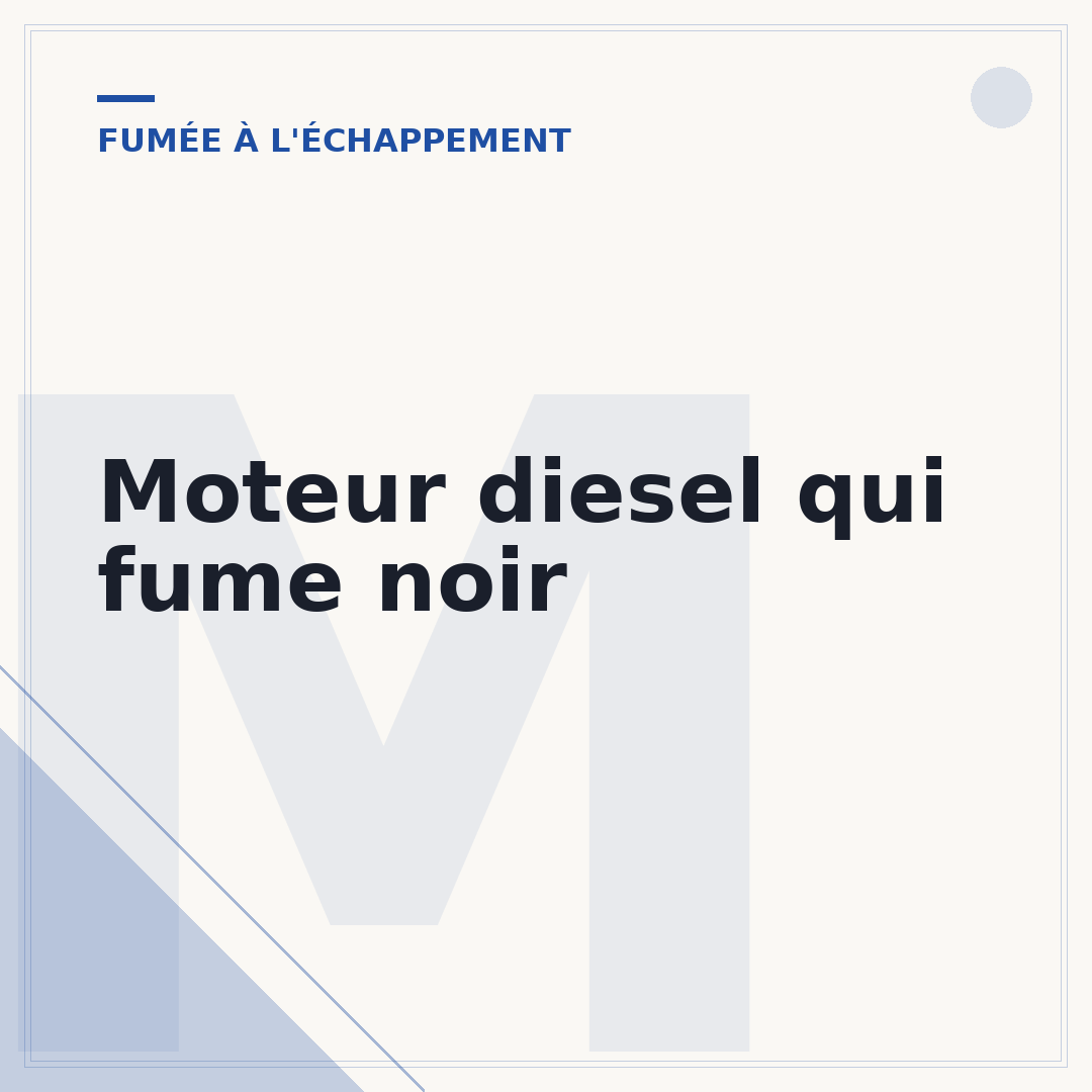 Moteur diesel qui fume noir
