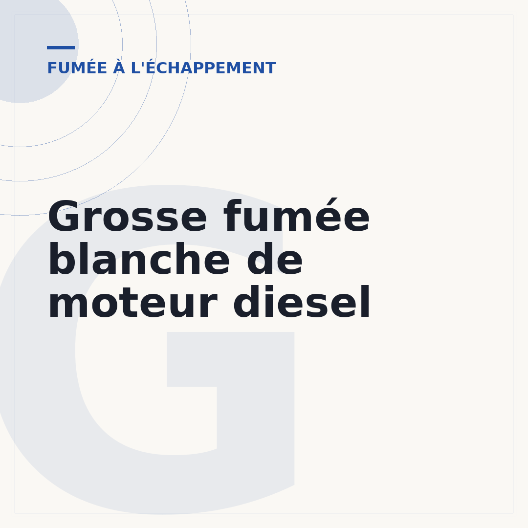 Grosse fumée blanche de moteur diesel