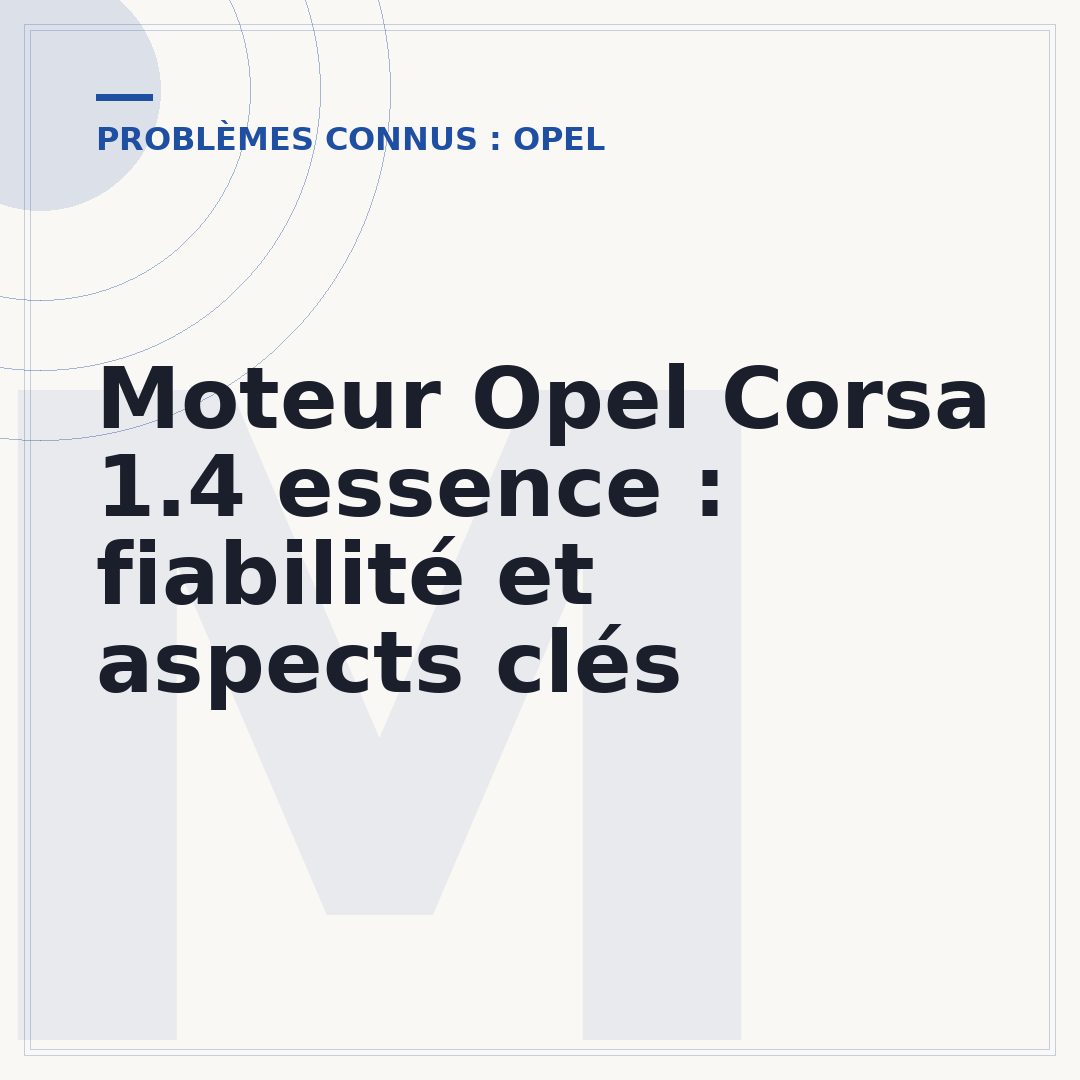 Moteur Opel Corsa 1.4 essence : fiabilité et aspects clés