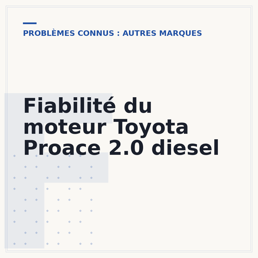 Fiabilité du moteur Toyota Proace 2.0 diesel