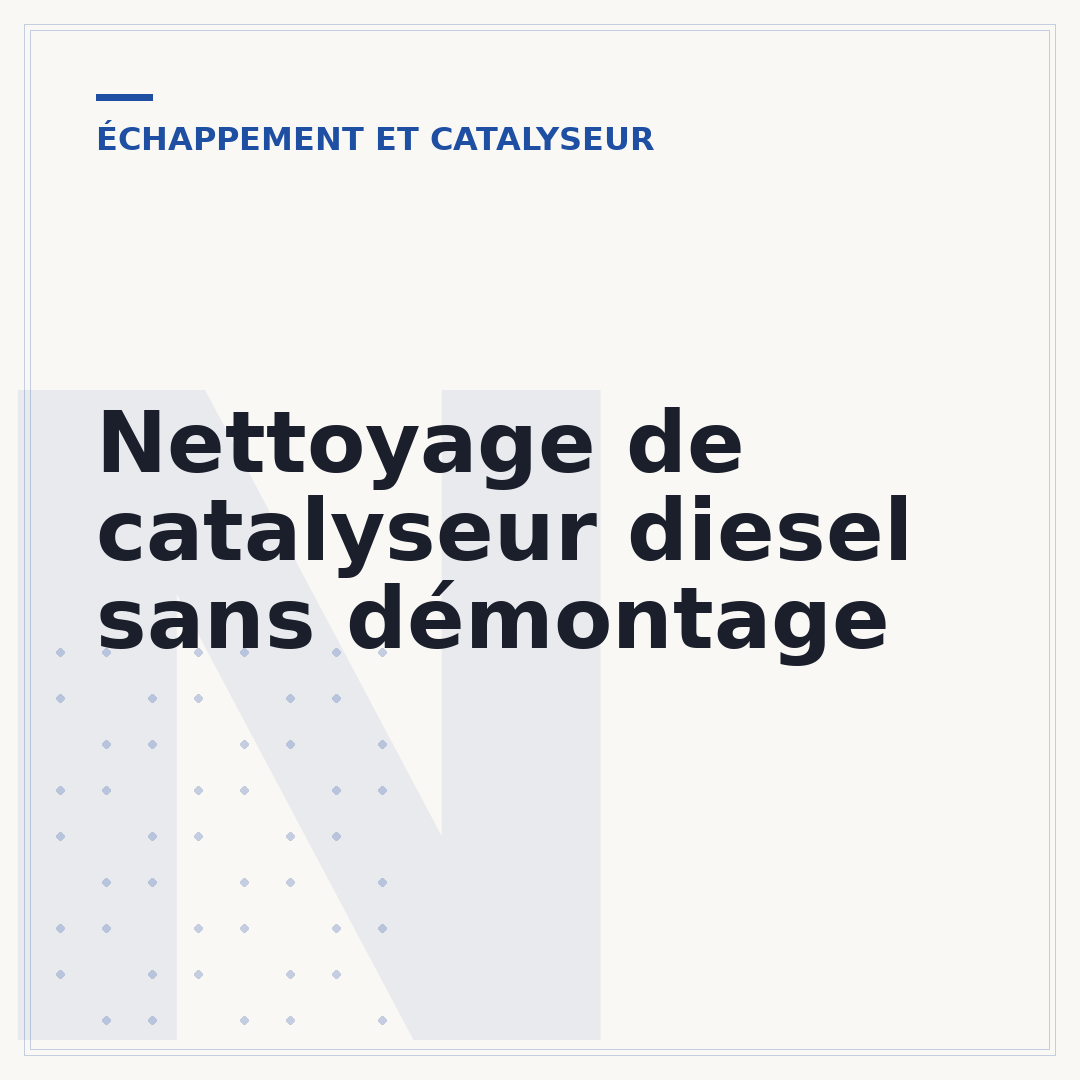 Nettoyage de catalyseur diesel sans démontage