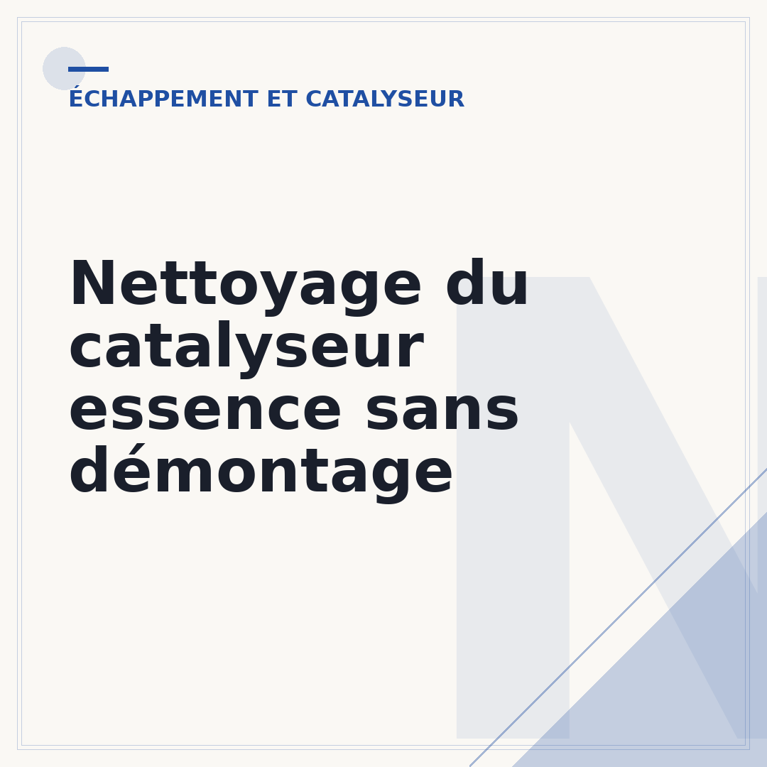 Nettoyage du catalyseur essence sans démontage
