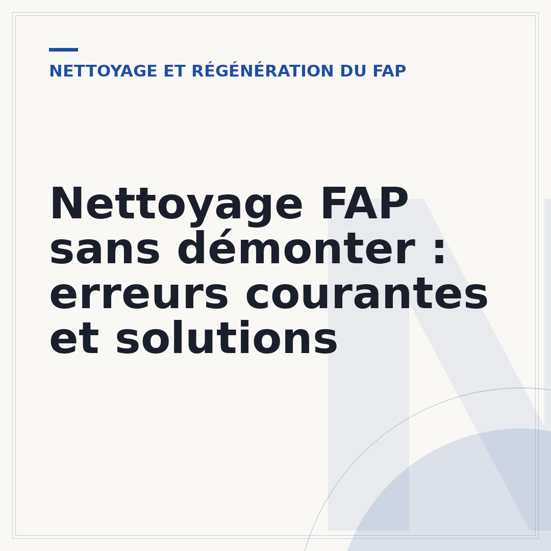 Nettoyage FAP sans démonter : erreurs courantes et solutions