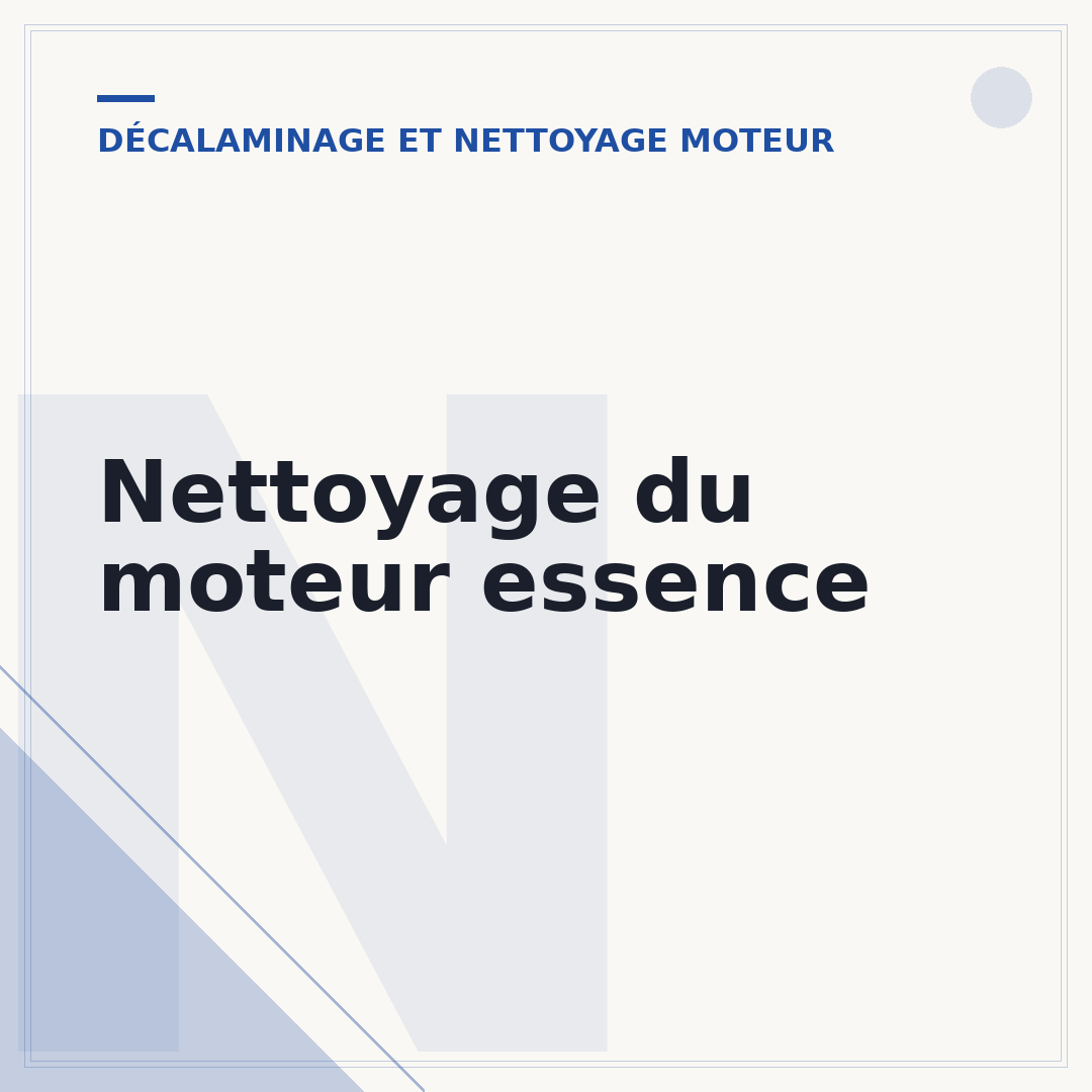 Nettoyage du moteur essence