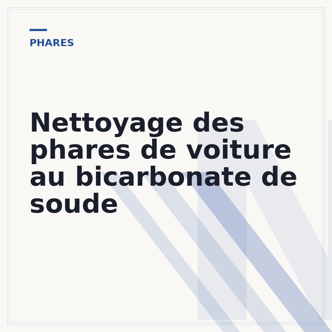 Nettoyage des phares de voiture au bicarbonate de soude
