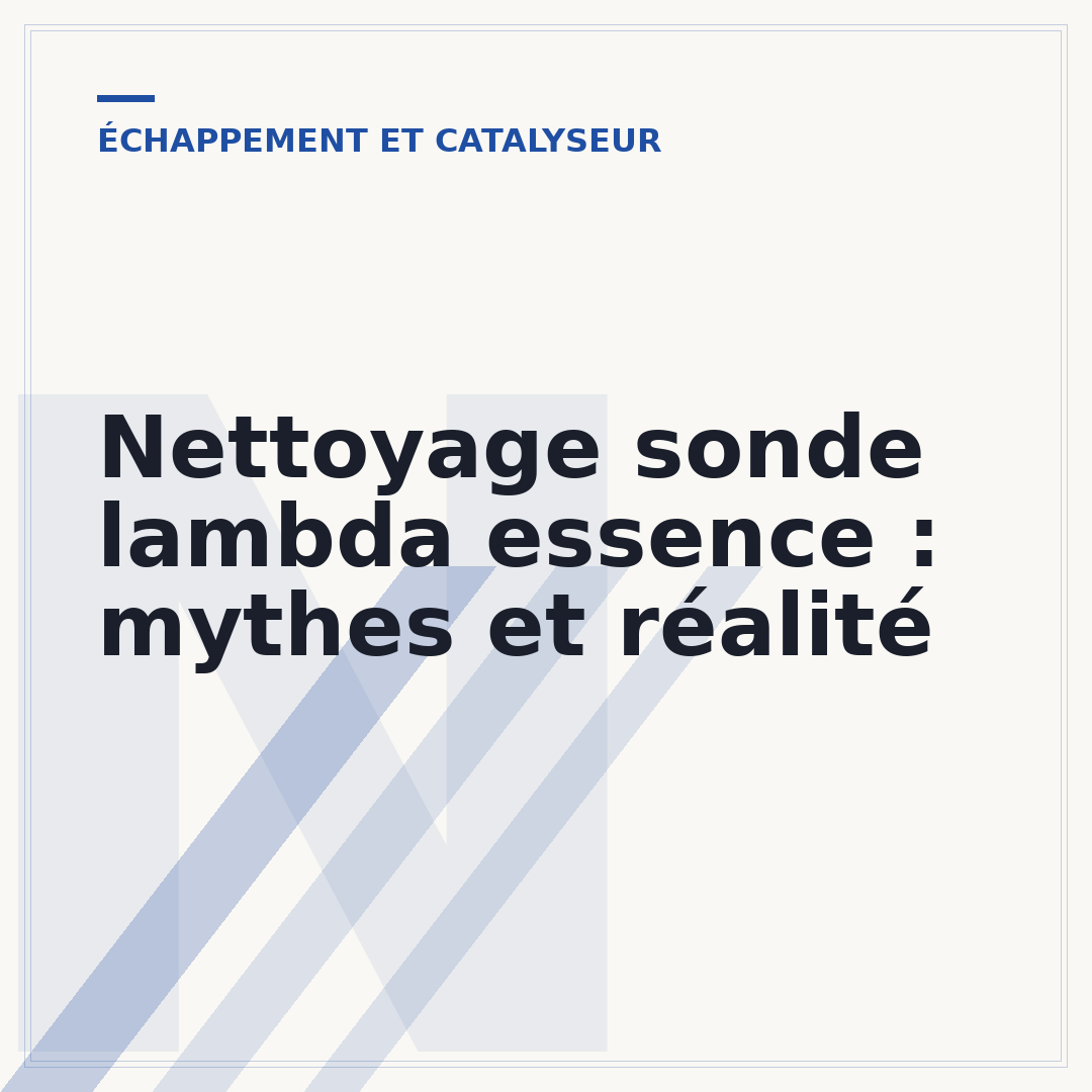 Nettoyage sonde lambda essence : mythes et réalité