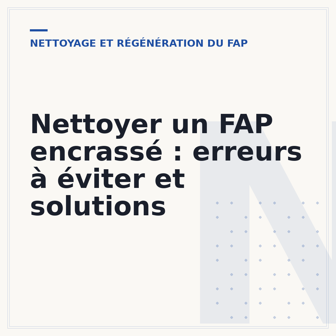 Nettoyer un FAP encrassé : erreurs à éviter et solutions