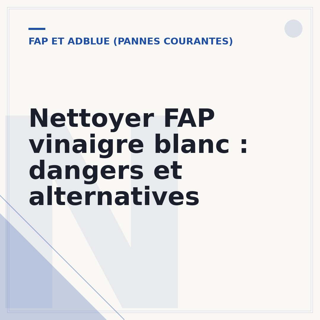 Nettoyer FAP vinaigre blanc : dangers et alternatives