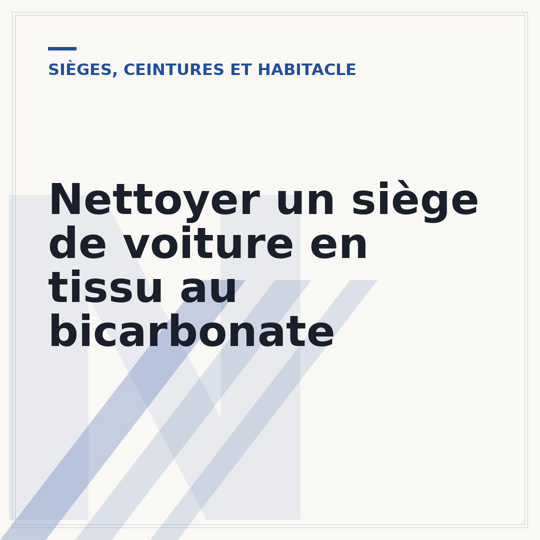Nettoyer un siège de voiture en tissu au bicarbonate