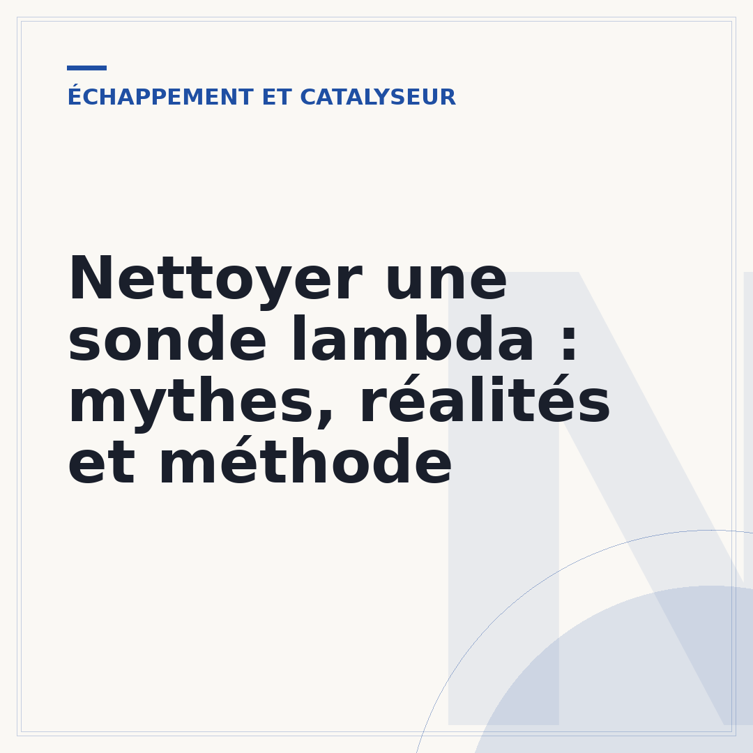 Nettoyer une sonde lambda : mythes, réalités et méthode