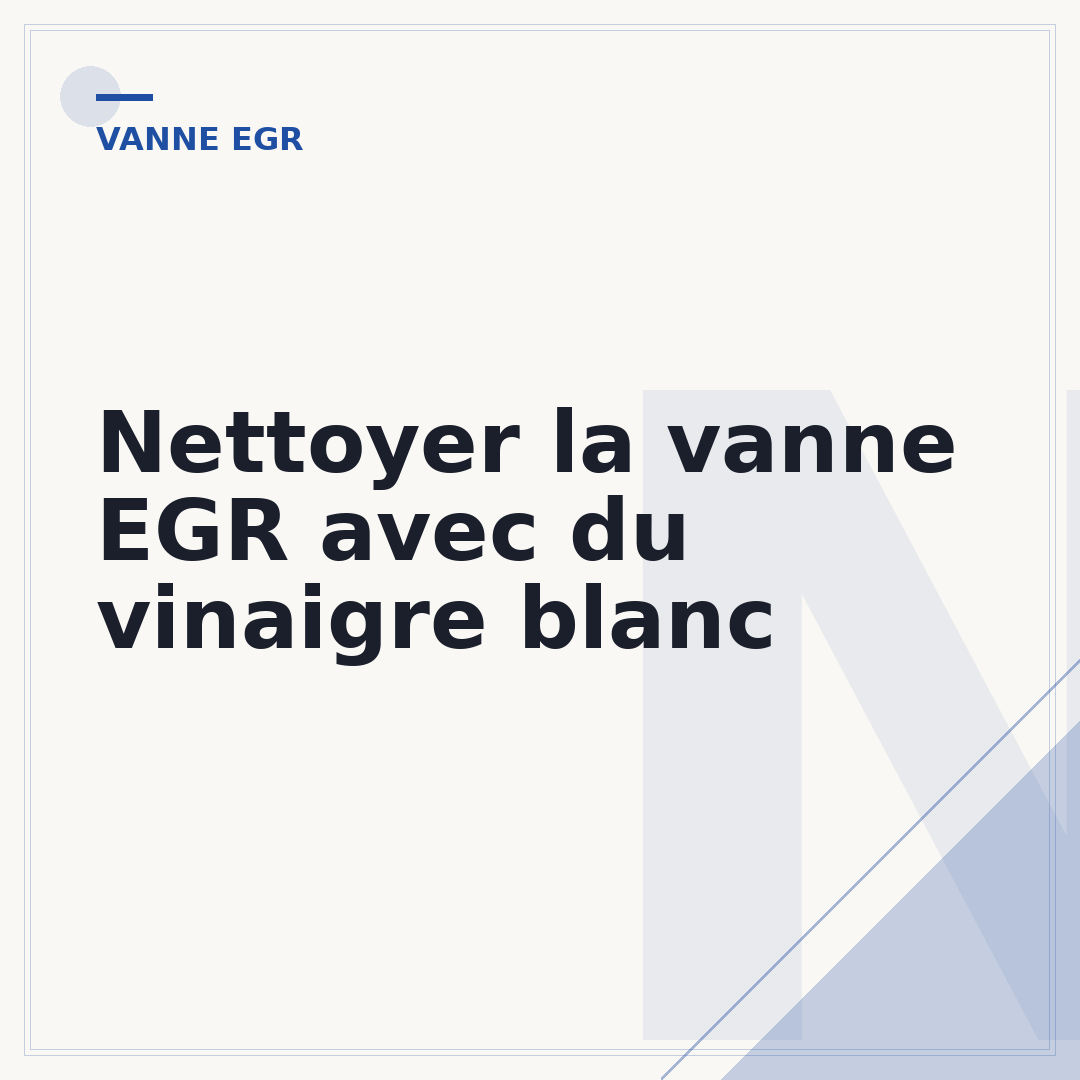 Nettoyer la vanne EGR avec du vinaigre blanc