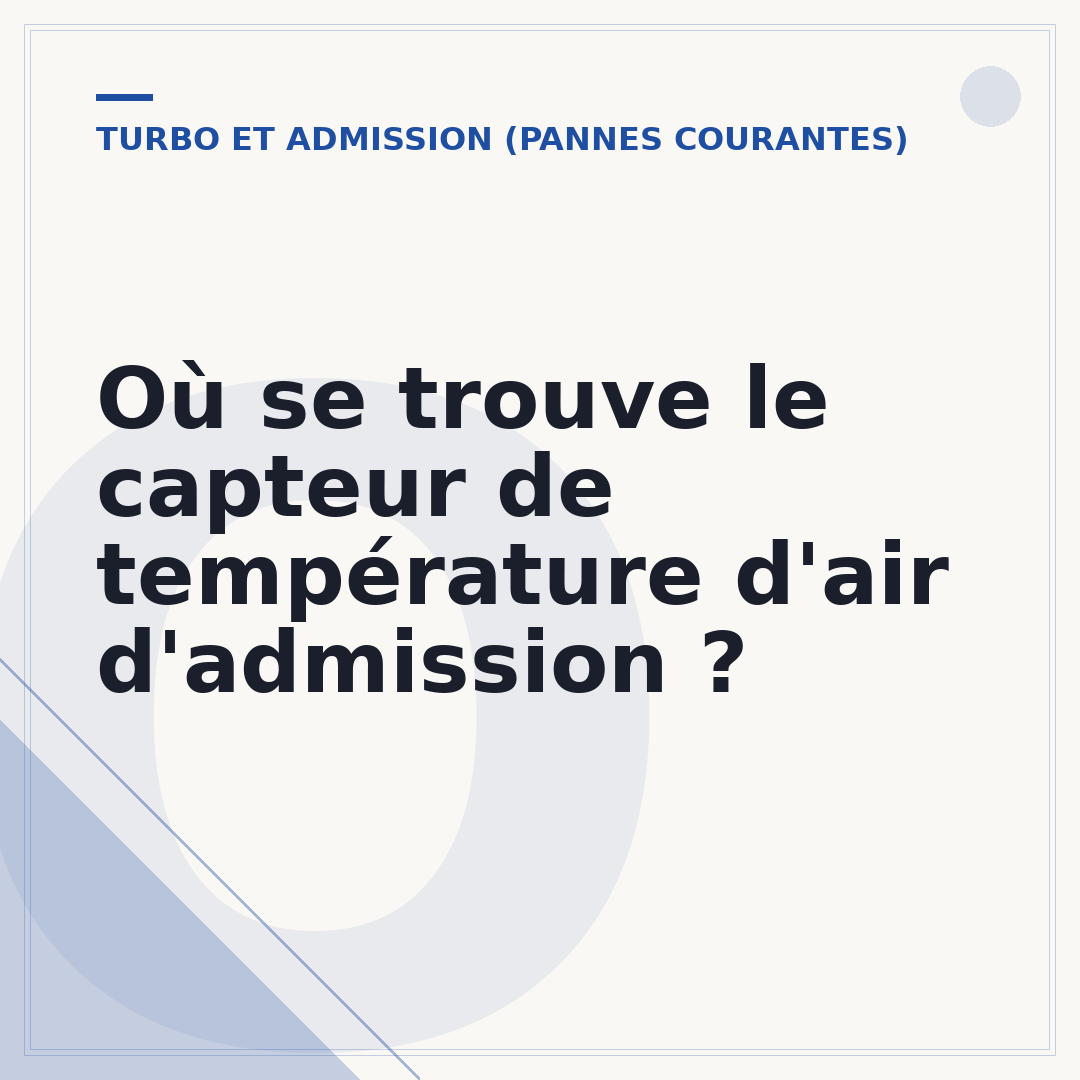 Où se trouve le capteur de température d'air d'admission ?