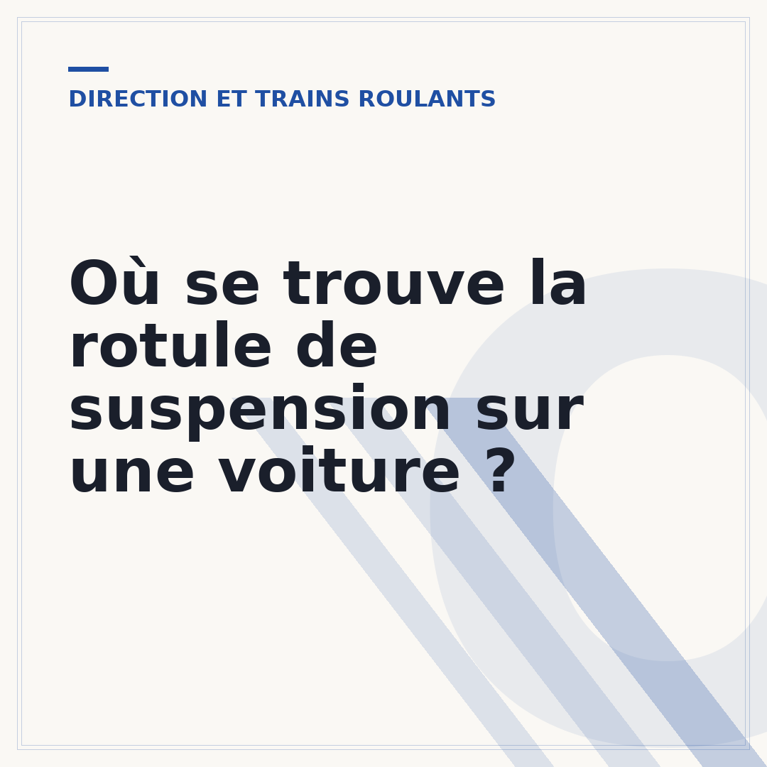Où se trouve la rotule de suspension sur une voiture ?