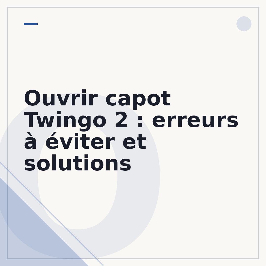 Ouvrir capot Twingo 2 : erreurs à éviter et solutions