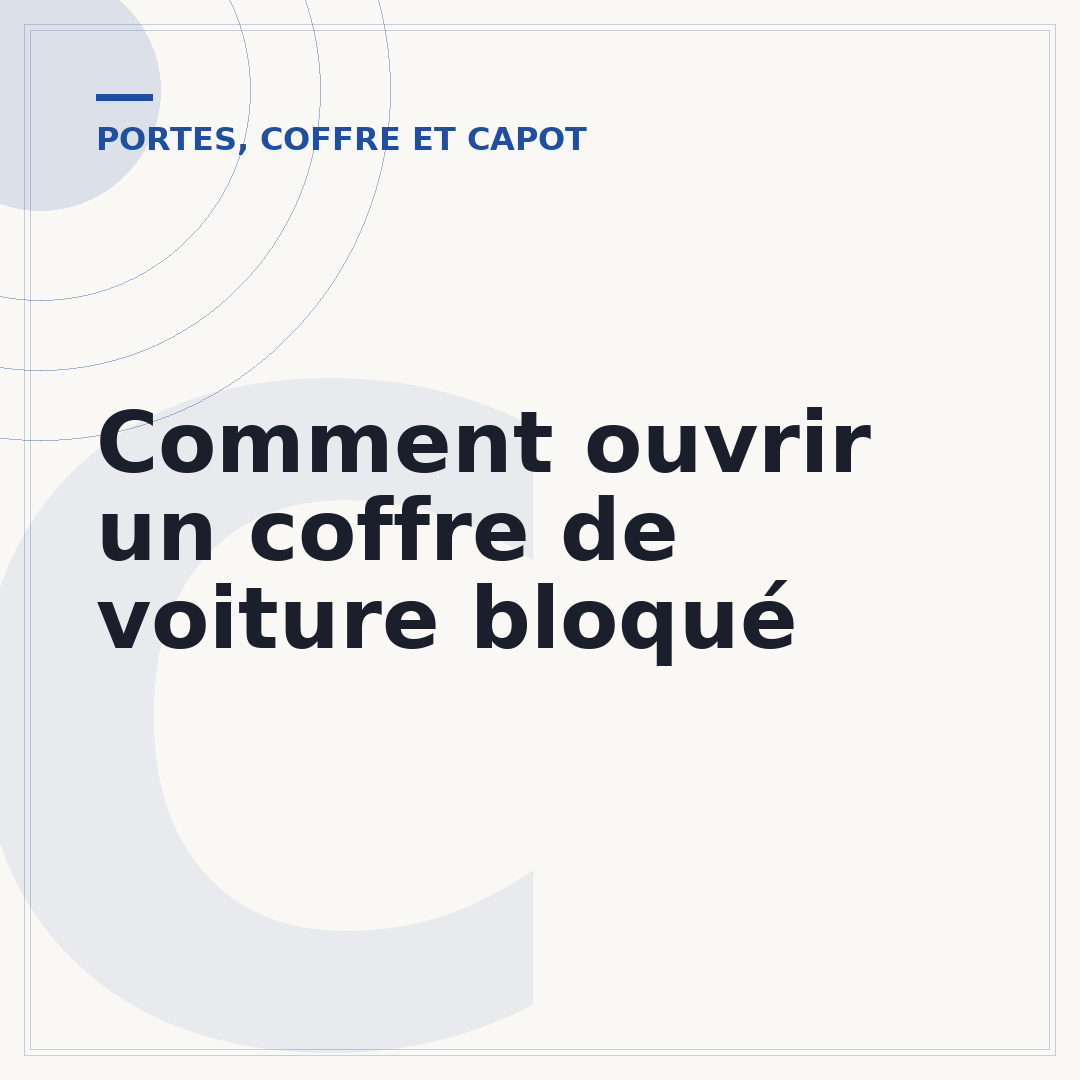 Comment ouvrir un coffre de voiture bloqué
