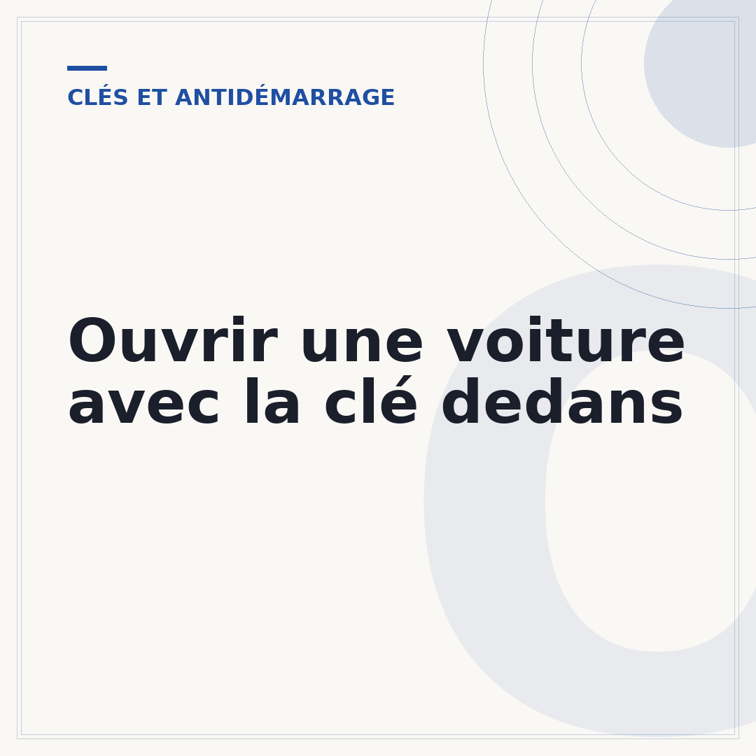 Ouvrir une voiture avec la clé dedans