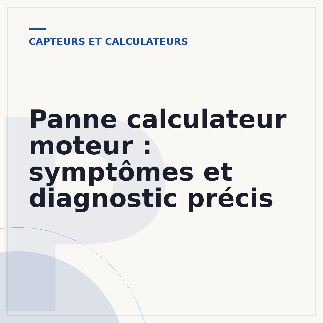 Panne calculateur moteur : symptômes et diagnostic précis