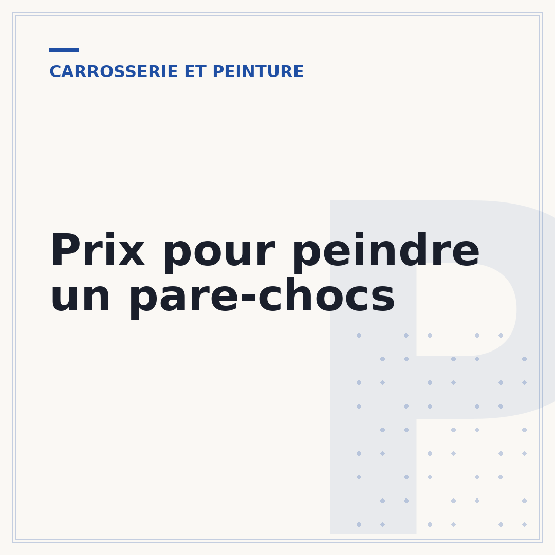 Prix pour peindre un pare-chocs