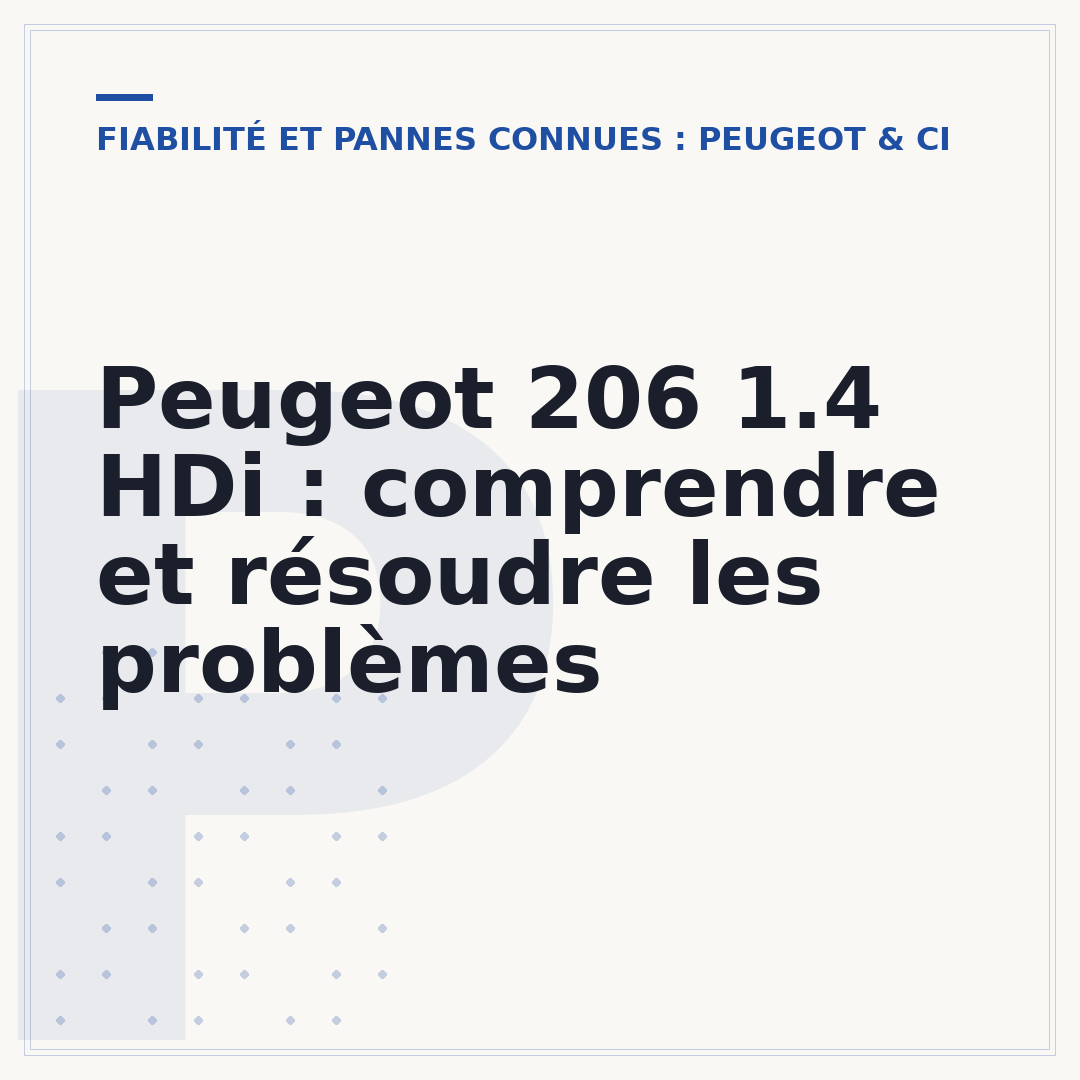 Peugeot 206 1.4 HDi : comprendre et résoudre les problèmes