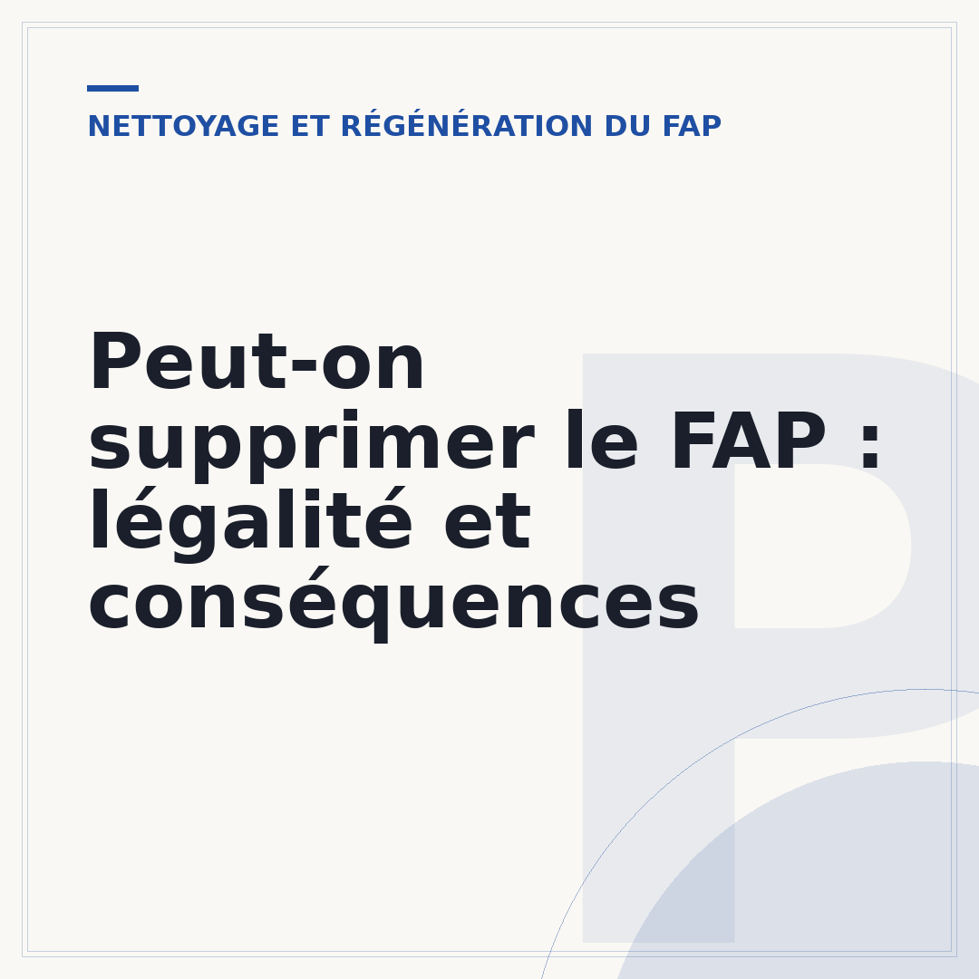 Peut-on supprimer le FAP : légalité et conséquences