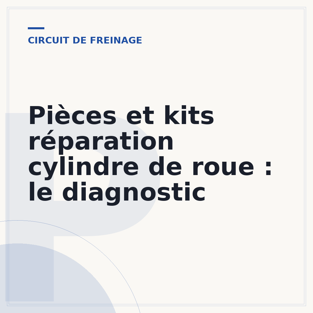 Pièces et kits réparation cylindre de roue : le diagnostic