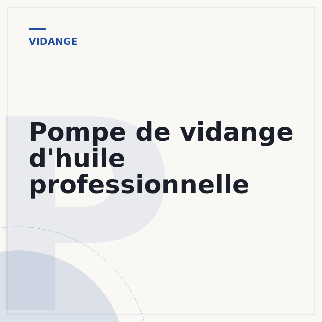 Pompe de vidange d'huile professionnelle