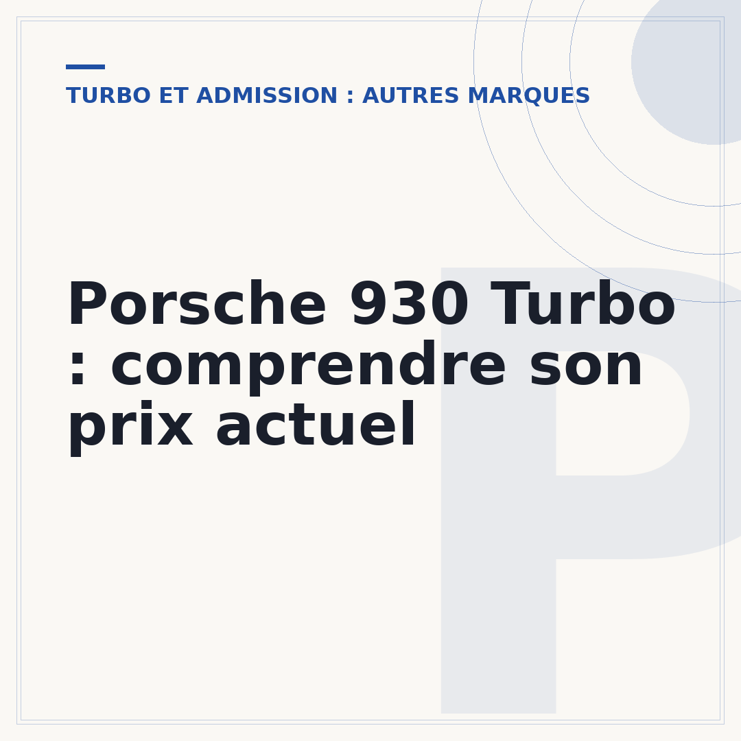 Porsche 930 Turbo : comprendre son prix actuel