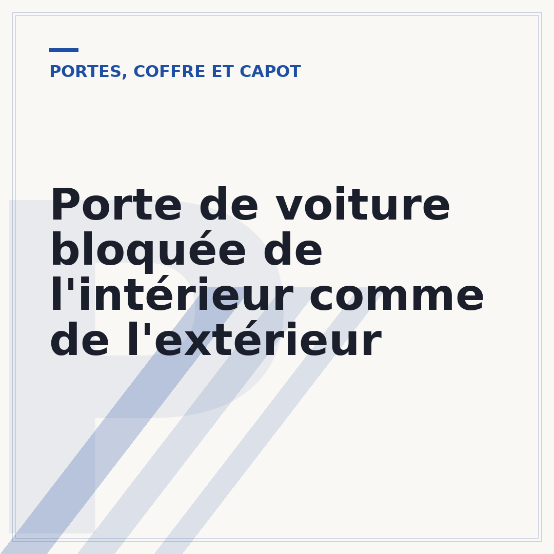 Porte de voiture bloquée de l'intérieur comme de l'extérieur