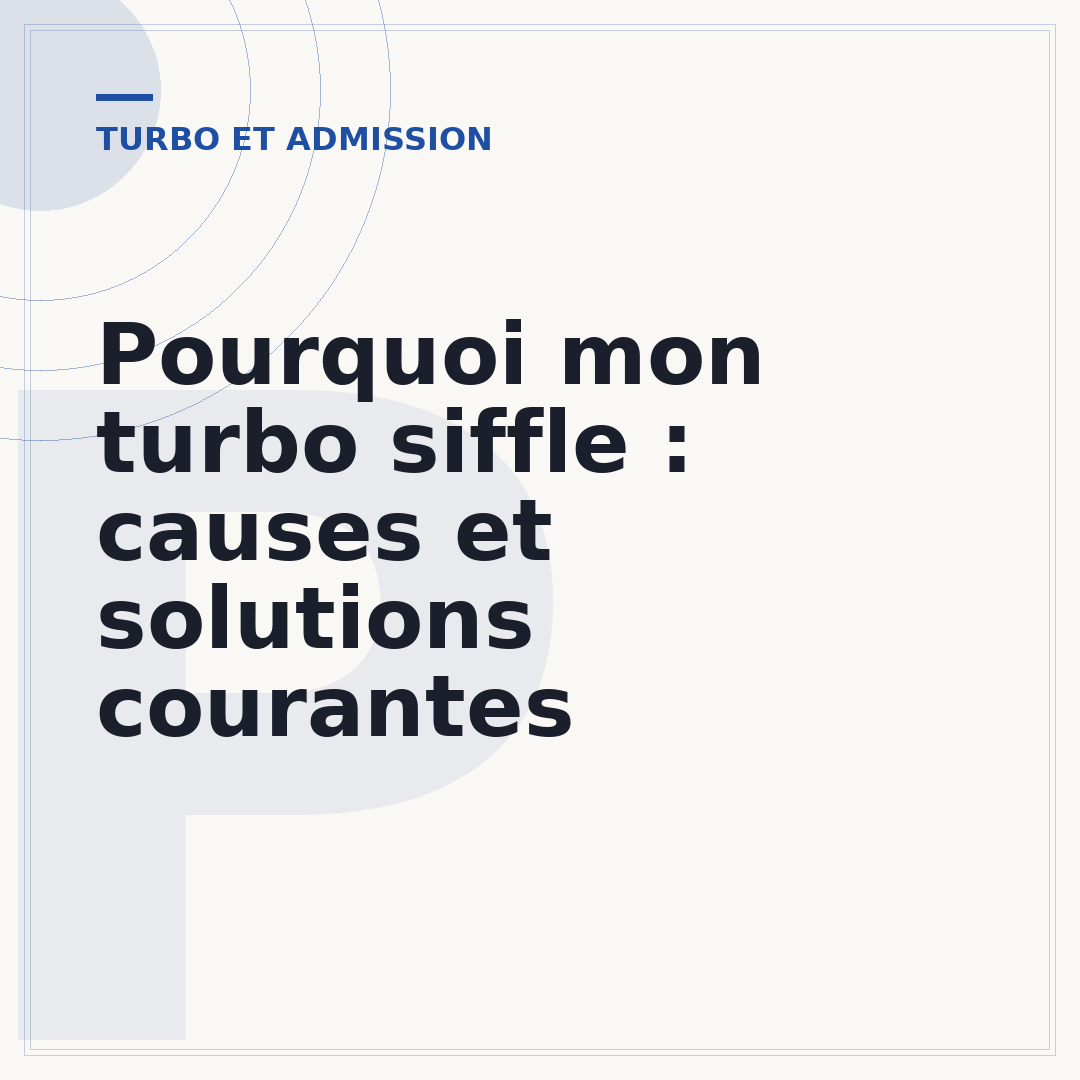 Pourquoi mon turbo siffle : causes et solutions courantes