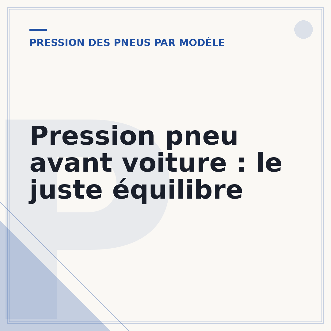 Pression pneu avant voiture : le juste équilibre