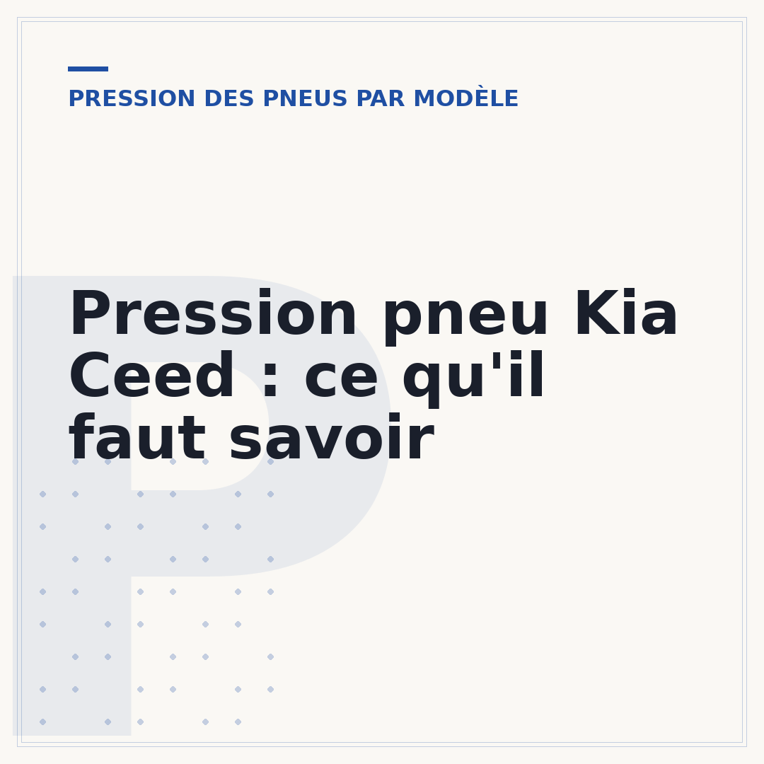 Pression pneu Kia Ceed : ce qu'il faut savoir