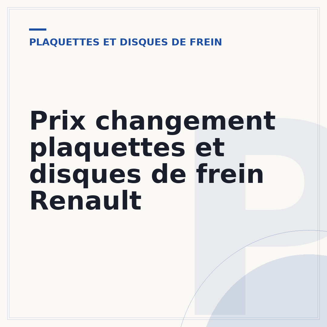 Prix changement plaquettes et disques de frein Renault