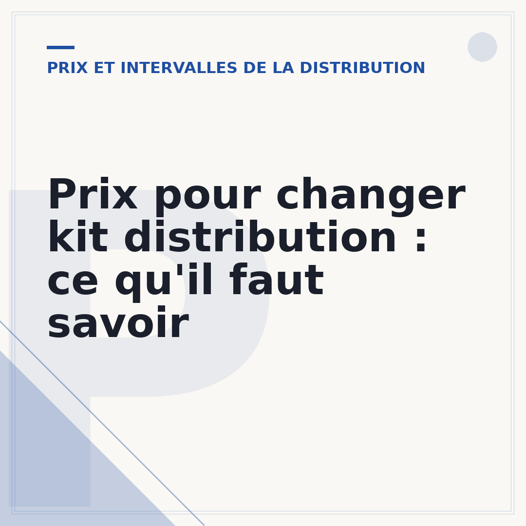Prix pour changer kit distribution : ce qu'il faut savoir