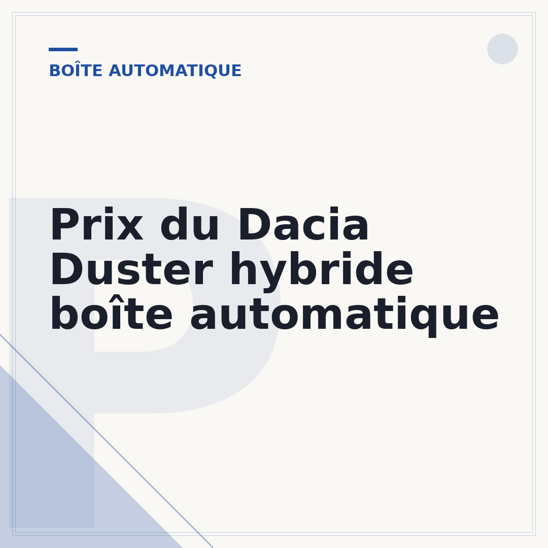 Prix du Dacia Duster hybride boîte automatique