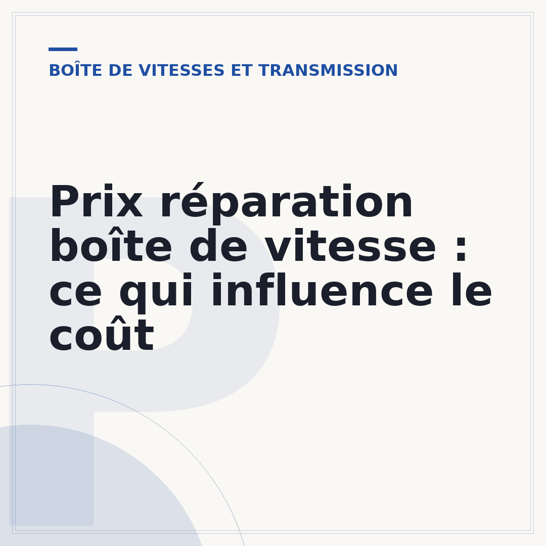 Prix réparation boîte de vitesse : ce qui influence le coût
