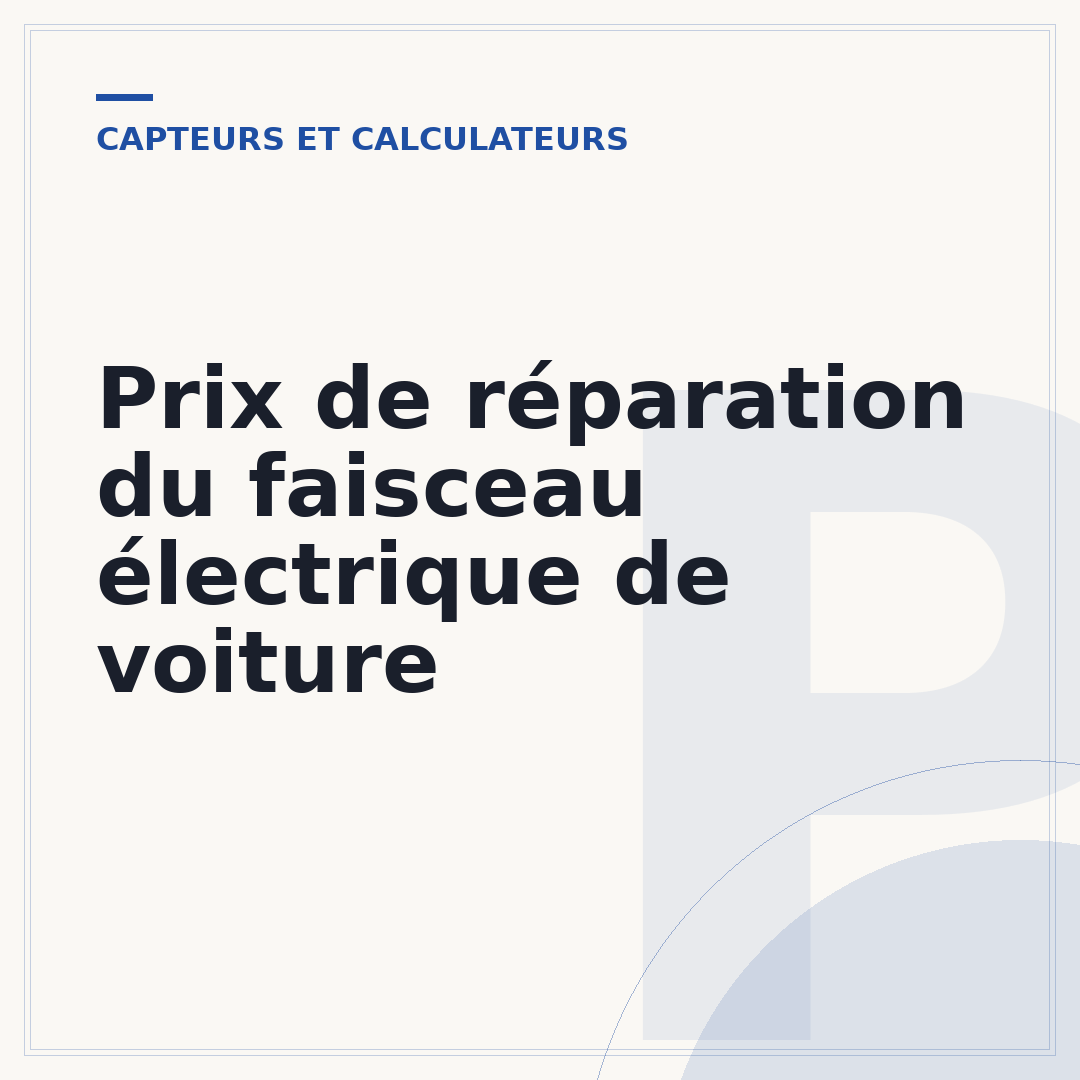 Prix de réparation du faisceau électrique de voiture