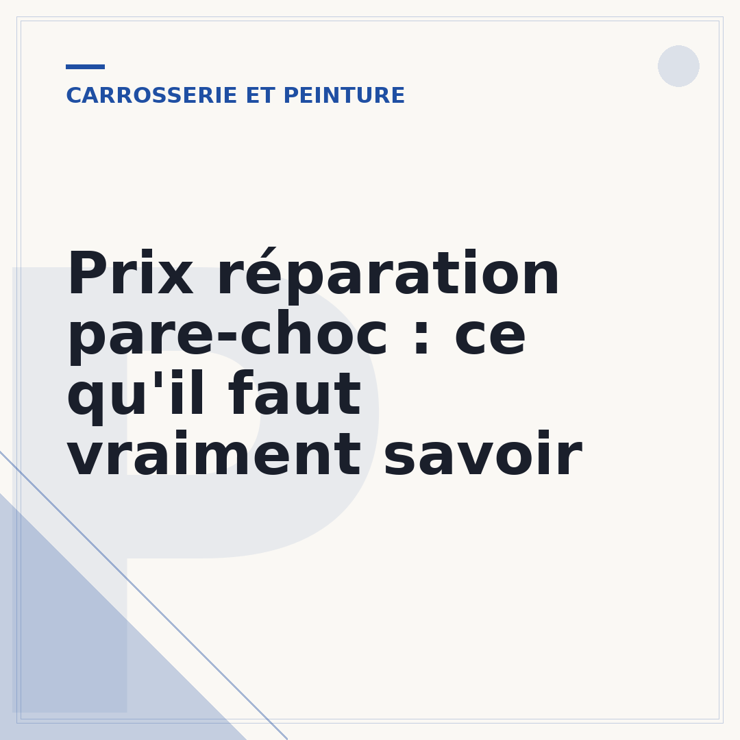 Prix réparation pare-choc : ce qu'il faut vraiment savoir